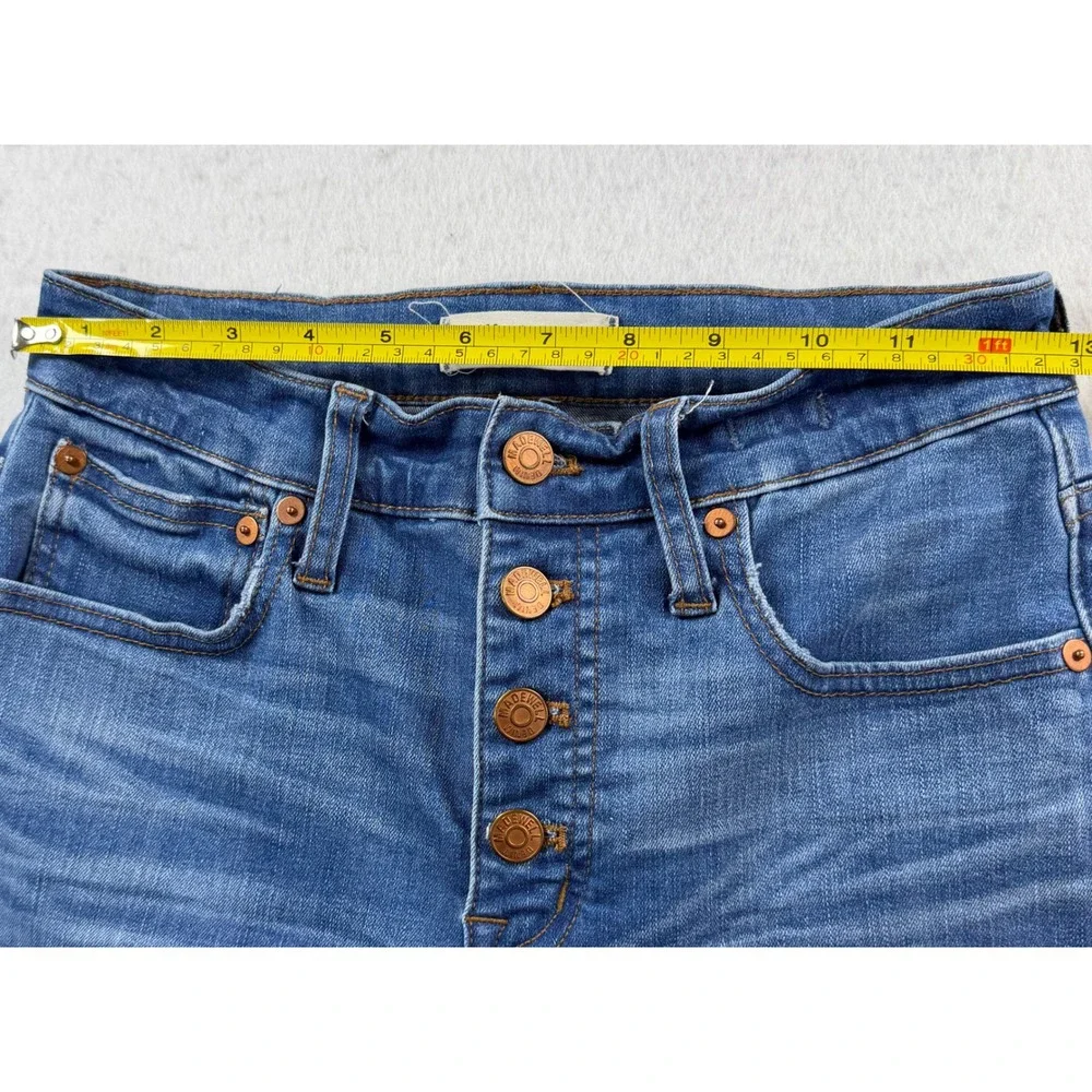 Madewell Cali Demi-Boot Bronson Wash Distressed Button Fly Jeans 25